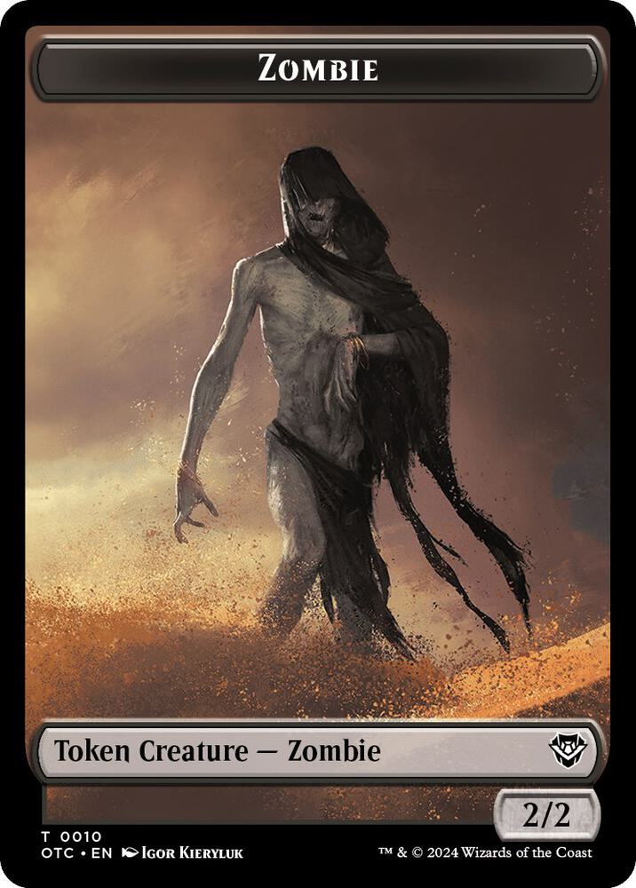 Zombie // Ox Double-Sided Token [Commander: Outlaws of Thunder Junction] 10 // 3