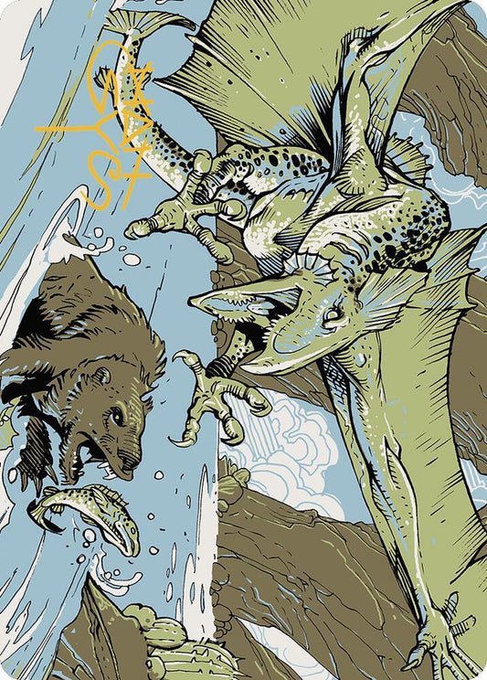 Decisive Denial Art Card (Gold-Stamped Signature) [Art Series: Outlaws of Thunder Junction] 45