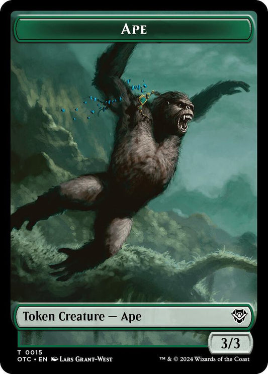 Ape // Shark Double-Sided Token [Commander: Outlaws of Thunder Junction] 15 // 6
