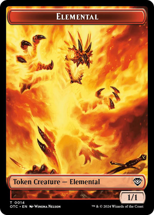 Elemental (0014) // Soldier (0026) Double-Sided Token [Commander: Outlaws of Thunder Junction] 14 // 26
