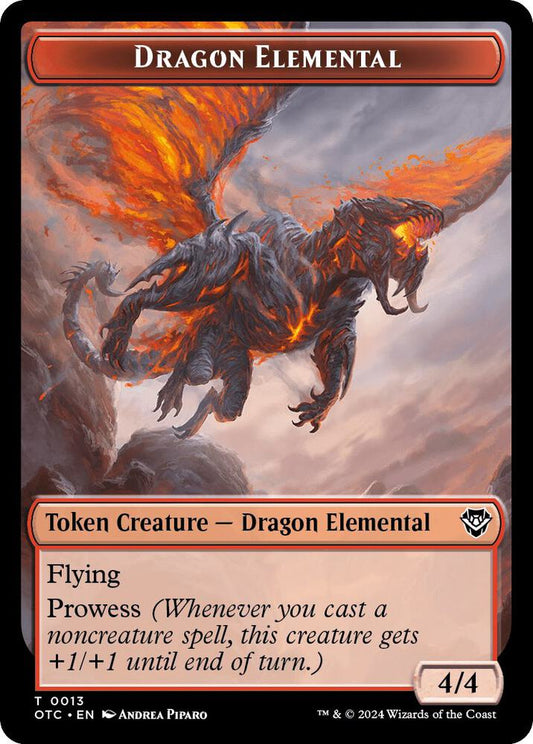 Dragon Elemental // Bird Illusion Double-Sided Token [Commander: Outlaws of Thunder Junction] 13 // 4