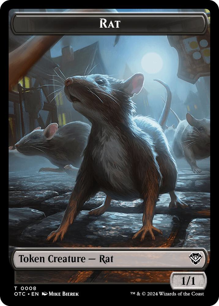 Rat // Blood Double-Sided Token [Commander: Outlaws of Thunder Junction] 8 // 24