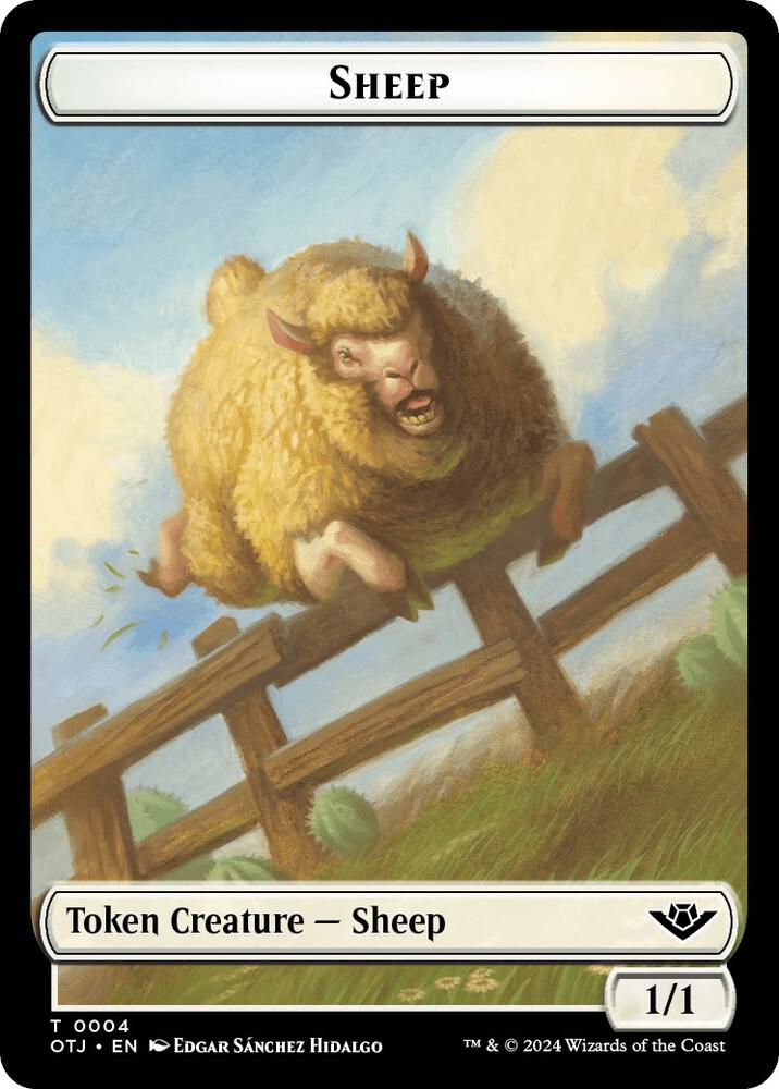 Sheep // Plot Double-Sided Token [Outlaws of Thunder Junction] 4 // 20