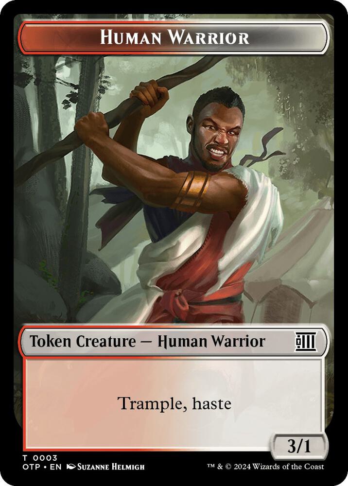Human Warrior Token [Outlaws of Thunder Junction: Breaking News] 3