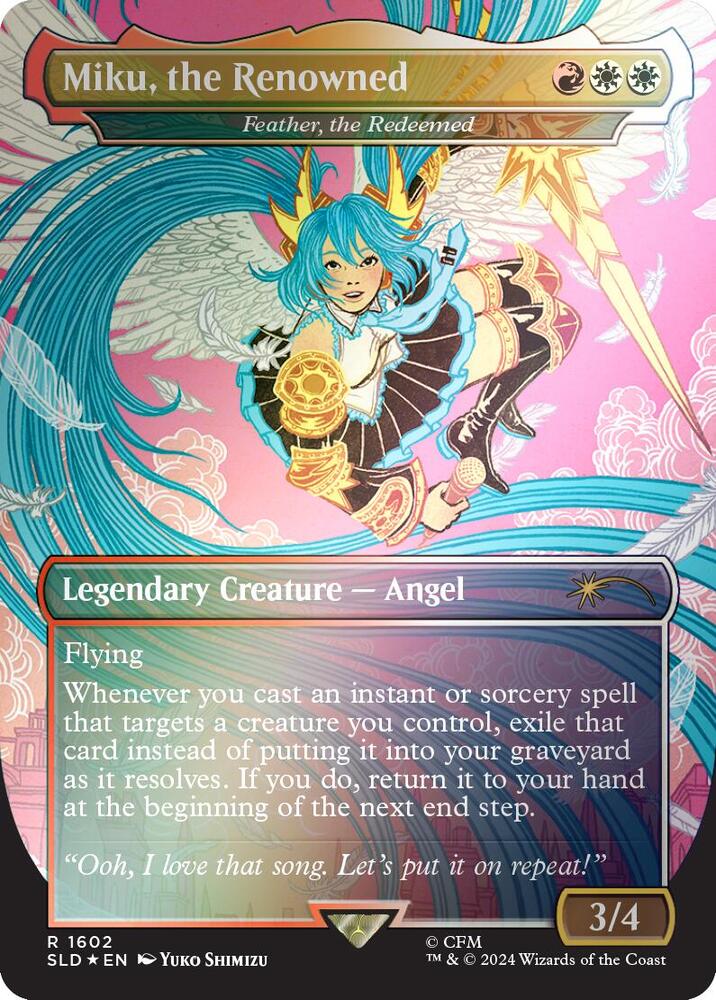 Miku, the Renowned - Feather, the Redeemed (Rainbow Foil) [Secret Lair Drop Series] 1602