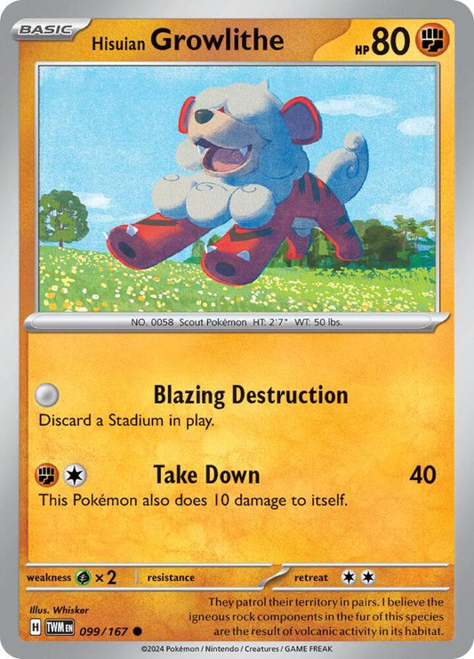 Hisuian Growlithe - 099/167 [SV06: Twilight Masquerade] 099/167