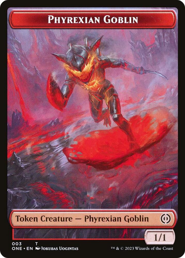 Phyrexian Goblin // Drone Double-Sided Token [Phyrexia: All Will Be One] 3 // 8