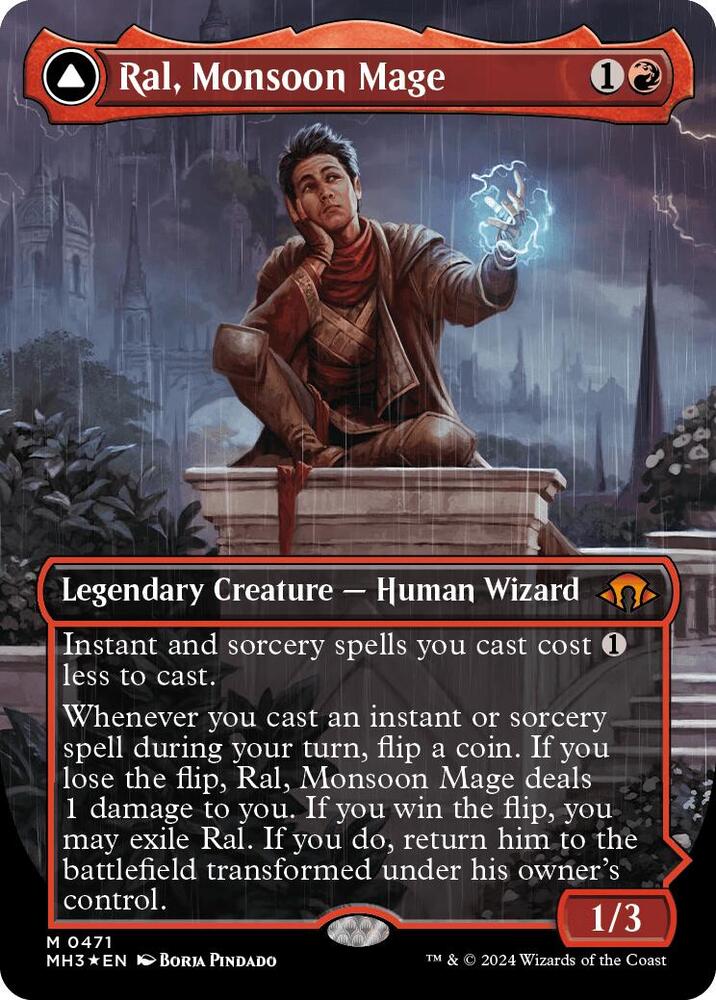 Ral, Monsoon Mage (Borderless) (Textured Foil) [Modern Horizons 3] 471