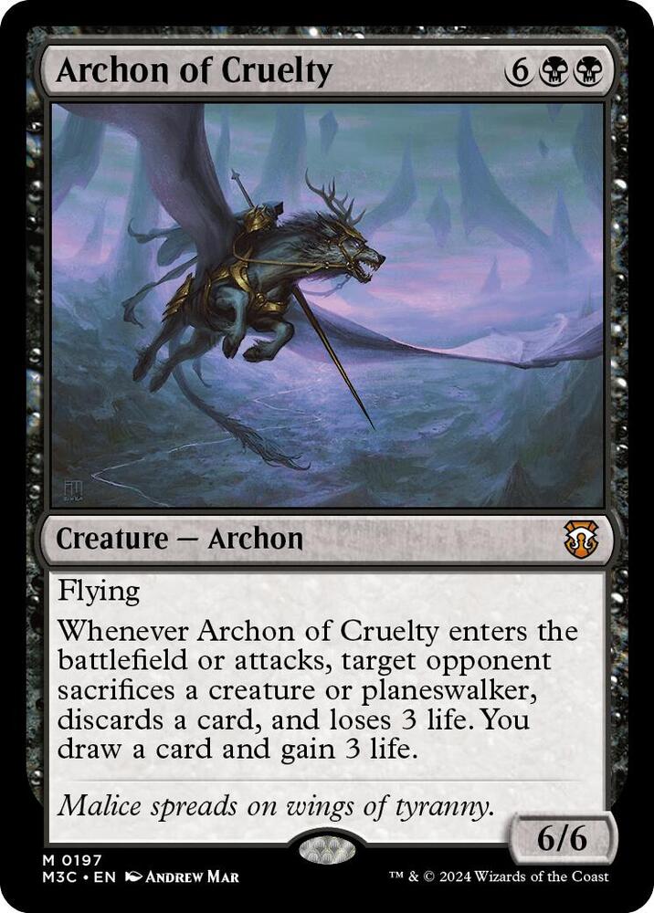 Archon of Cruelty (Ripple Foil) [Commander: Modern Horizons 3] 197