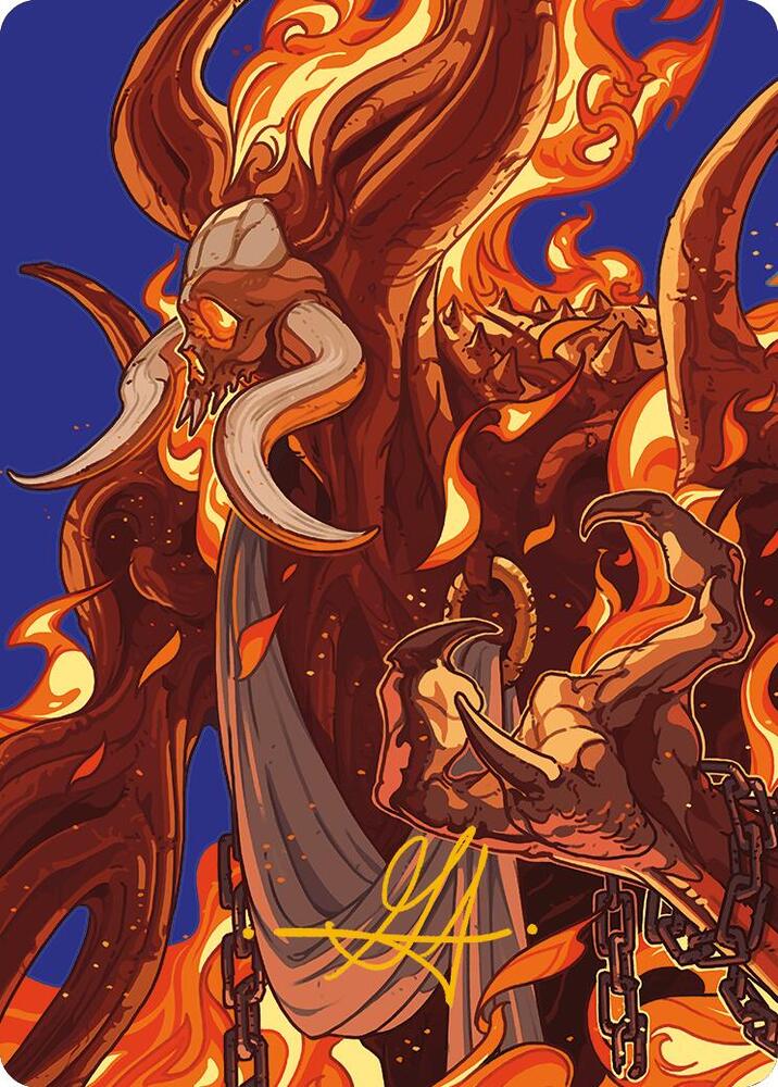 Phlage, Titan of Fire's Fury Art Card (Gold-Stamped Signature) [Art Series: Modern Horizons 3] 50