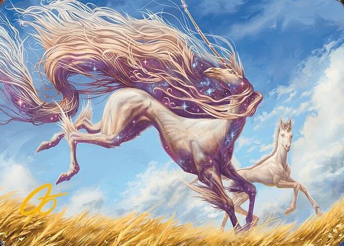 Nyxborn Unicorn Art Card (Gold-Stamped Signature) [Art Series: Modern Horizons 3] 1
