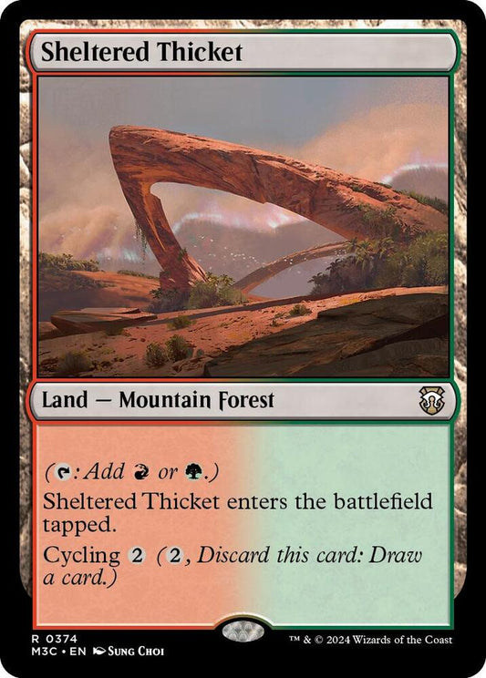 Sheltered Thicket (Ripple Foil) [Commander: Modern Horizons 3] 374