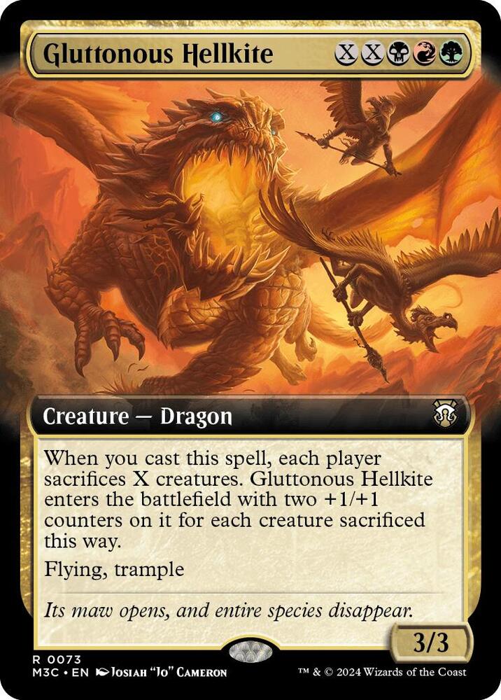 Gluttonous Hellkite (Extended Art) (Ripple Foil) [Commander: Modern Horizons 3] 73