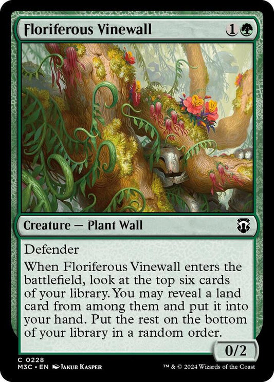 Floriferous Vinewall (Ripple Foil) [Commander: Modern Horizons 3] 228