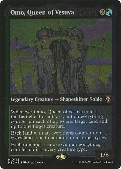 Omo, Queen of Vesuva (Display Commander) - Thick Stock [Commander: Modern Horizons 3] 145
