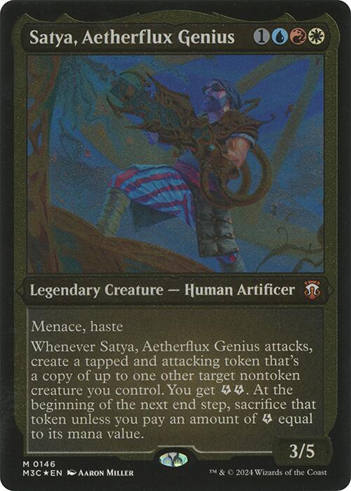 Satya, Aetherflux Genius (Display Commander) - Thick Stock [Commander: Modern Horizons 3] 146