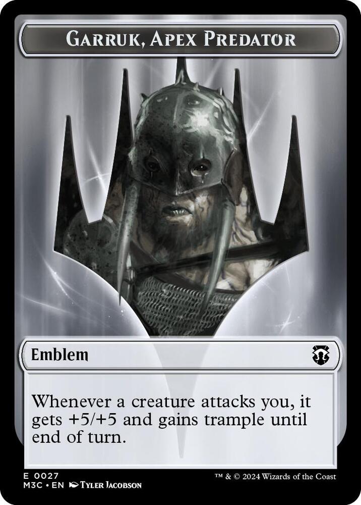 Emblem - Garruk, Apex Predator // Saproling Double-Sided Token [Commander: Modern Horizons 3] 27 // 21