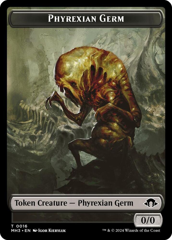 Phyrexian Germ // Phyrexian Wurm (0017) Double-Sided Token [Modern Horizons 3] 16 // 17