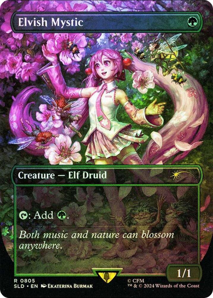 Elvish Mystic (0805) (Rainbow Foil) [Secret Lair Drop Series] 805