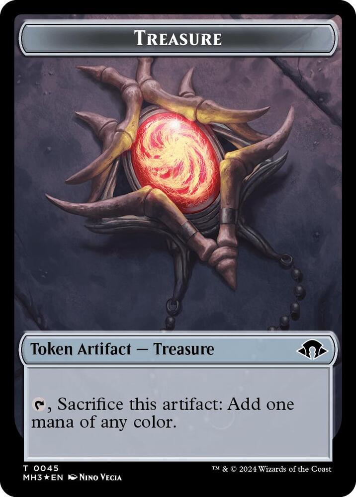 Treasure (Ripple Foil)  // Copy Double-Sided Token [Modern Horizons 3] 45 // 1