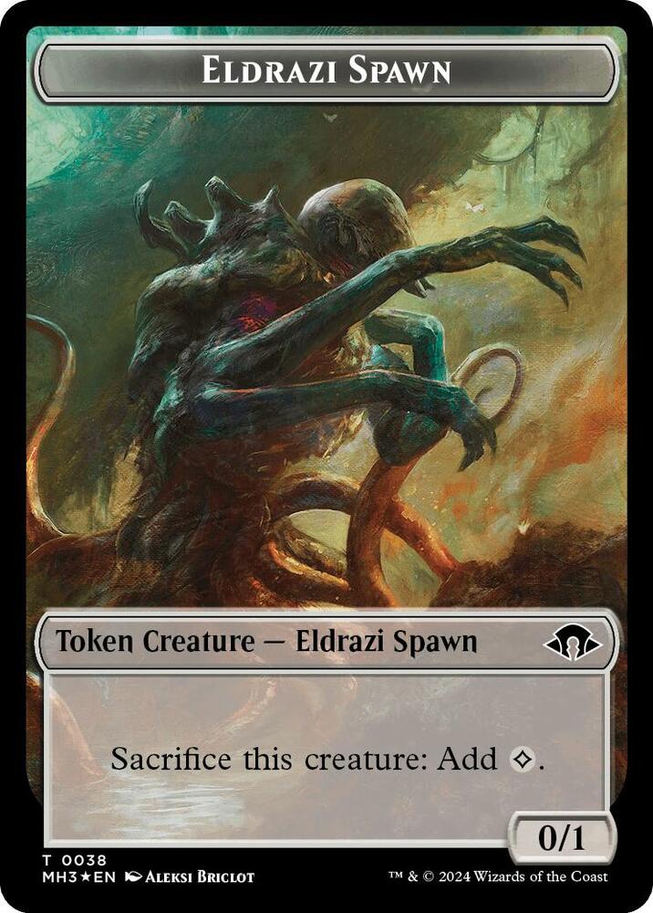 Eldrazi Spawn (Ripple Foil) // Eldrazi Scion Double-Sided Token [Commander: Modern Horizons 3] 38 // 3
