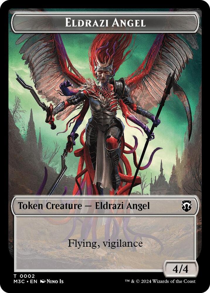 Eldrazi Angel (Ripple Foil) // Copy Double-Sided Token [Commander: Modern Horizons 3] 2 // 1