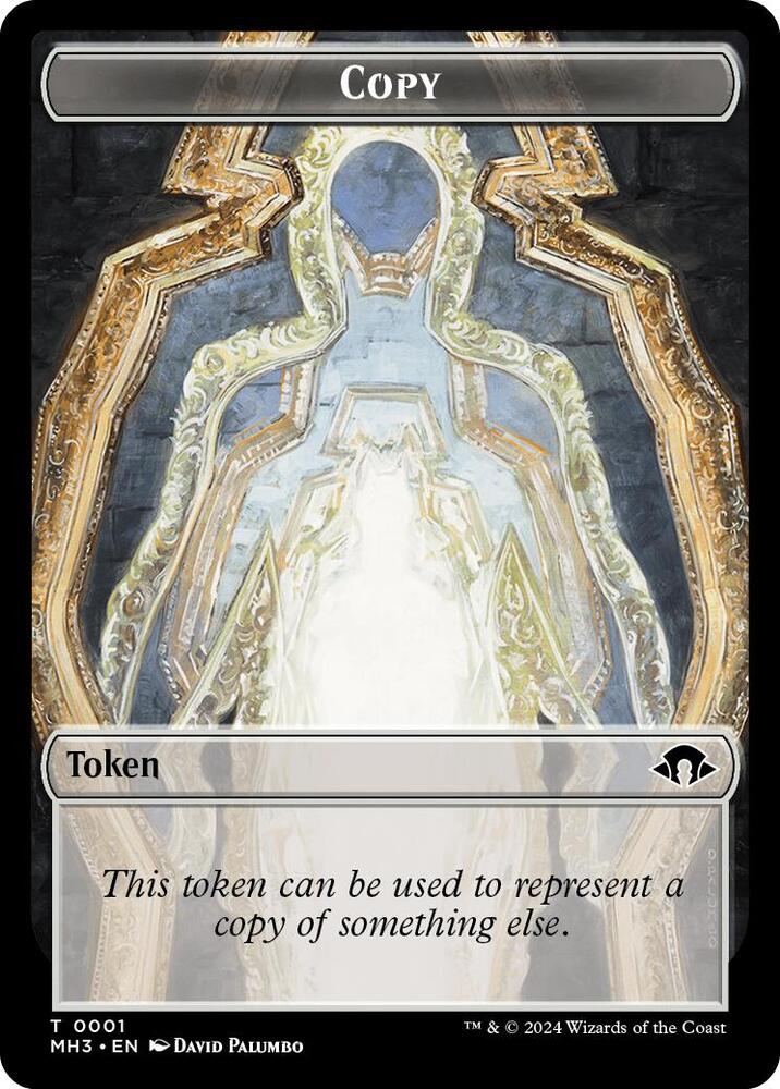 Copy (Ripple Foil) // Eldrazi Angel Double-Sided Token [Commander: Modern Horizons 3] 1 // 2