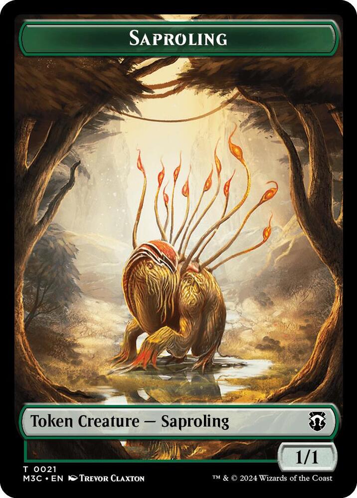 Saproling (Ripple Foil) // Emblem - Garruk, Apex Predator Double-Sided Token [Commander: Modern Horizons 3] 21 // 27