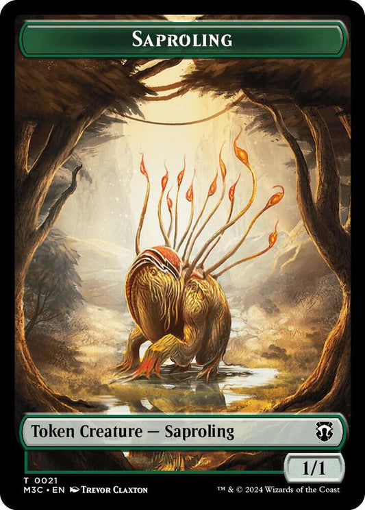 Saproling (Ripple Foil) // Emblem - Garruk, Apex Predator Double-Sided Token [Commander: Modern Horizons 3] 21 // 27