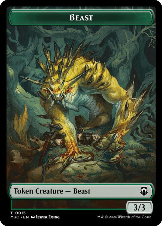 Beast (0015) (Ripple Foil) // Insect (0025) Double-Sided Token [Commander: Modern Horizons 3] 15 // 25