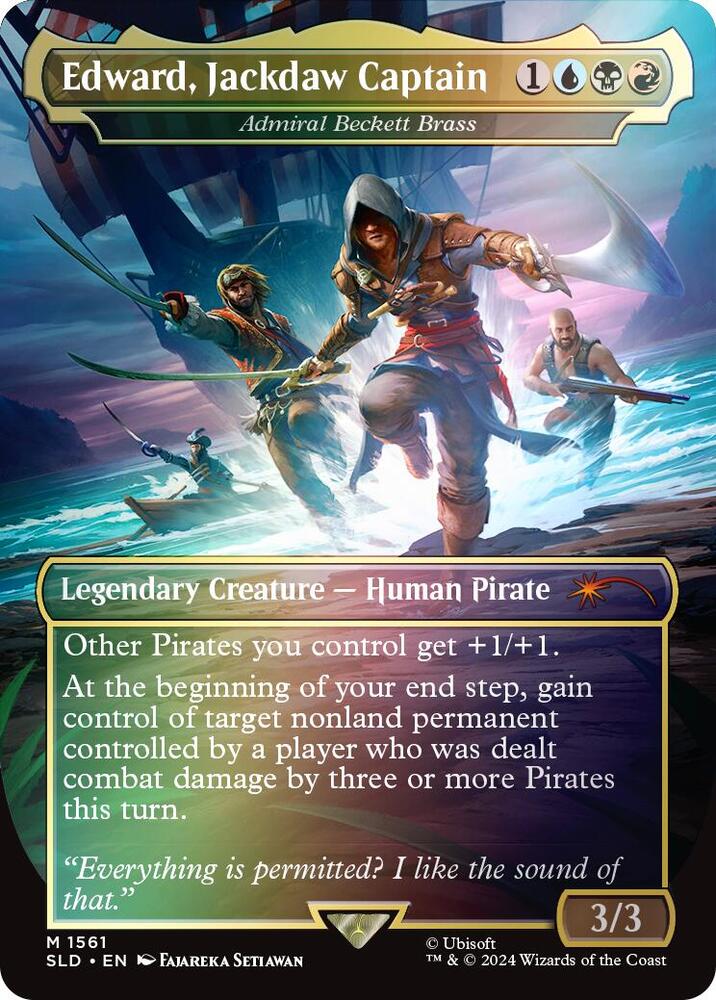 Edward, Jackdaw Captain - Admiral Beckett Brass (Rainbow Foil) [Secret Lair Drop Series] 1561