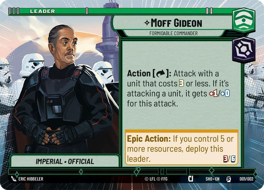 Moff Gideon - Formidable Commander (Hyperspace) [Prerelease Promos] 001/002