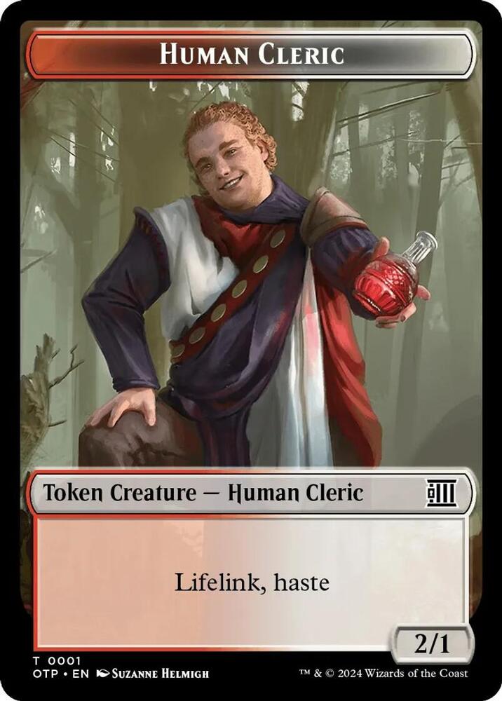 Human Cleric // Plot Double-Sided Token [Outlaws of Thunder Junction: Breaking News] 1 // 20