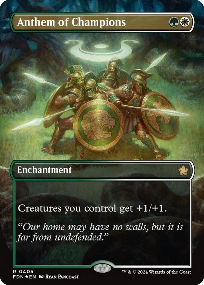 Anthem of Champions (Borderless) (Mana Foil) [Foundations] 405