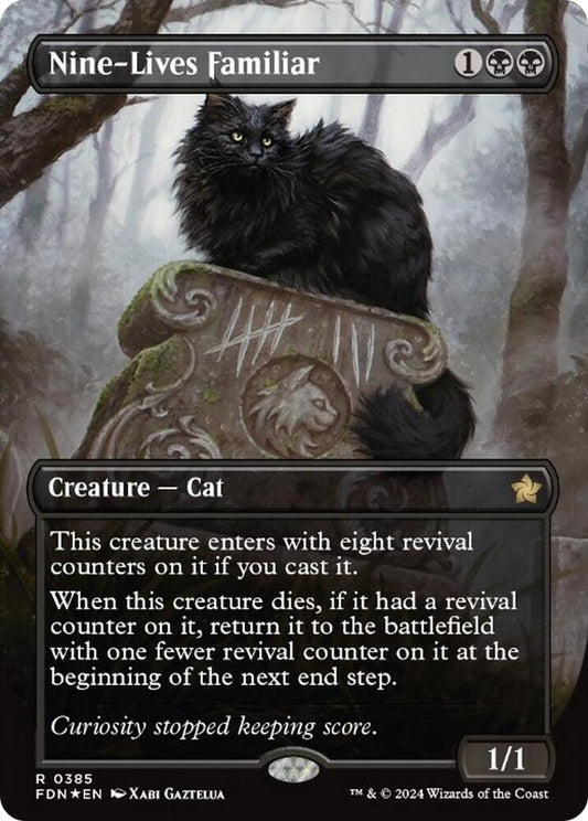 Nine-Lives Familiar (Borderless) (Mana Foil) [Foundations] 385