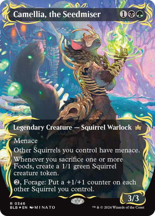 Camellia, the Seedmiser (Borderless) (Raised Foil) [Bloomburrow] 346