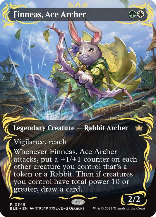 Finneas, Ace Archer (Borderless) (Raised Foil) [Bloomburrow] 348