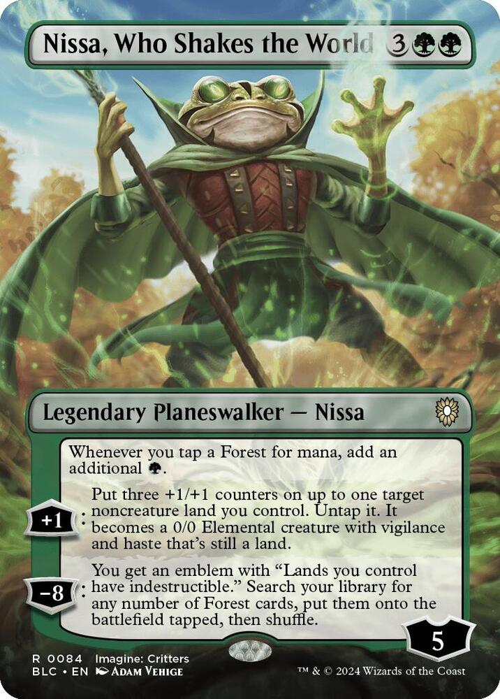 Nissa, Who Shakes the World (Borderless) [Commander: Bloomburrow] 84