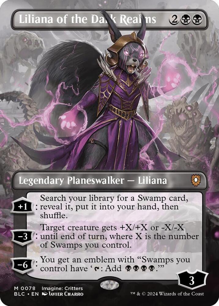 Liliana of the Dark Realms (Borderless) [Commander: Bloomburrow] 78