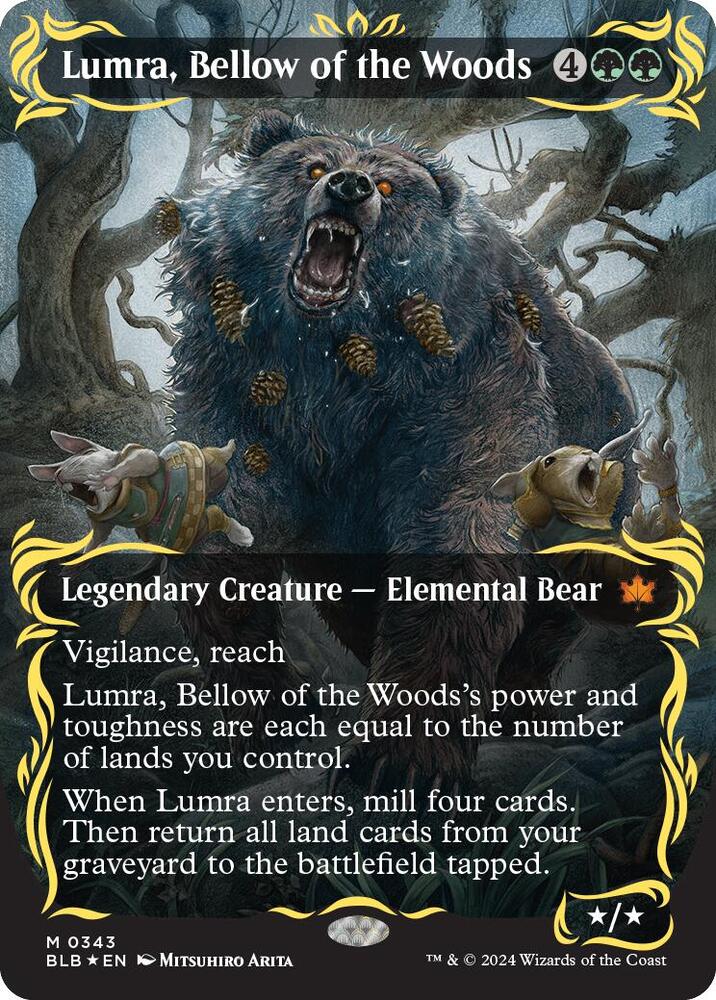 Lumra, Bellow of the Woods (Borderless) (Raised Foil) [Bloomburrow] 343