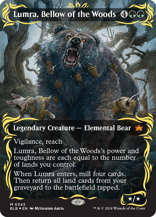 Lumra, Bellow of the Woods (Borderless) (Raised Foil) [Bloomburrow] 343