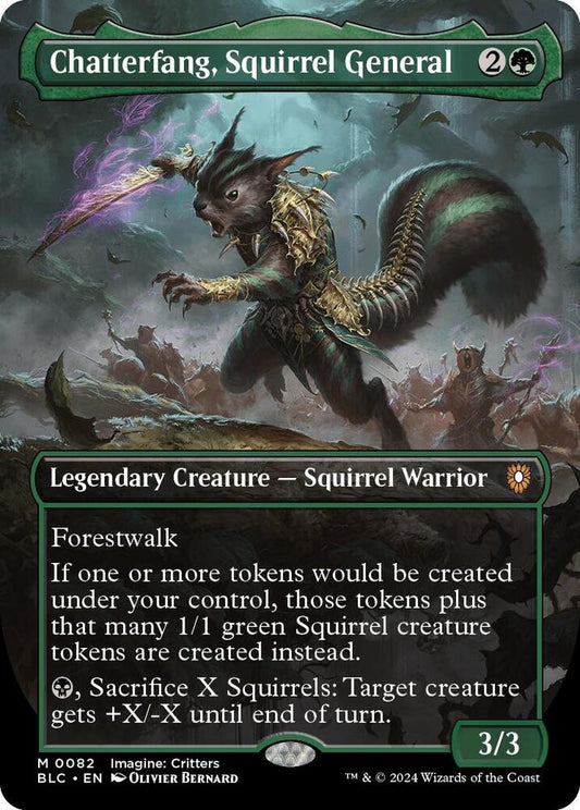 Chatterfang, Squirrel General (Borderless) [Commander: Bloomburrow] 82