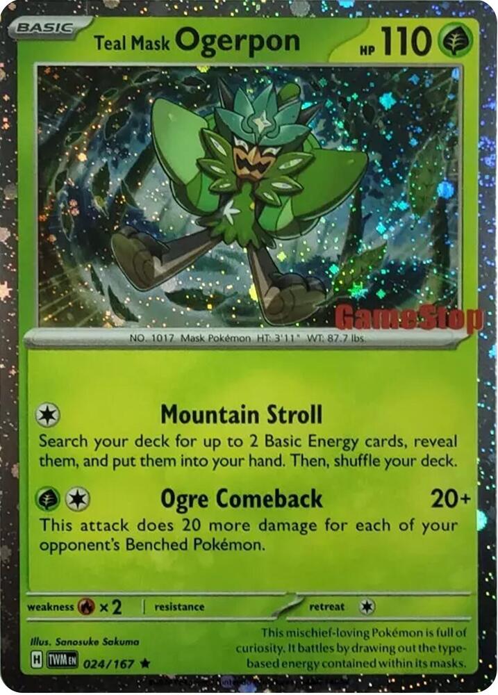 Teal Mask Ogerpon (Cosmos Holo) (Gamestop Exclusive) [Miscellaneous Cards & Products] 024/167