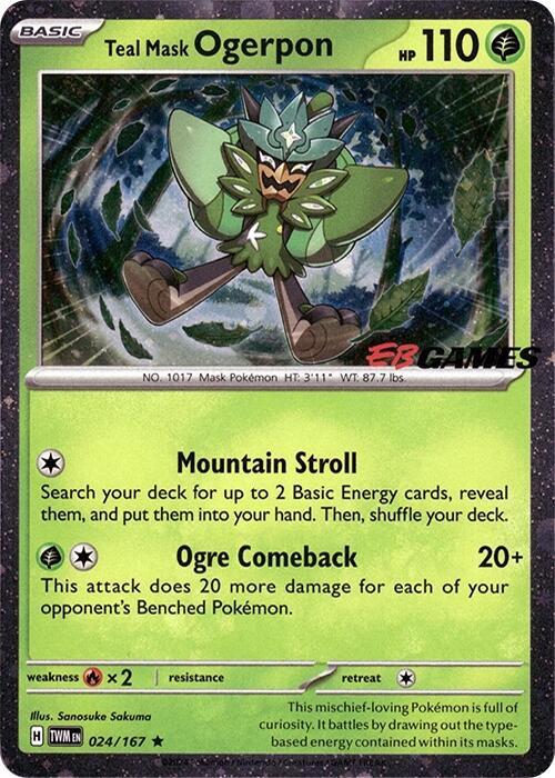 Teal Mask Ogerpon (Cosmos Holo) (EB Games Exclusive) [Miscellaneous Cards & Products] 024/167