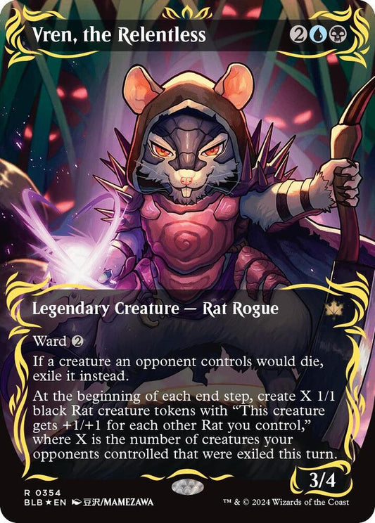 Vren, the Relentless (Borderless) (Raised Foil) [Bloomburrow] 354
