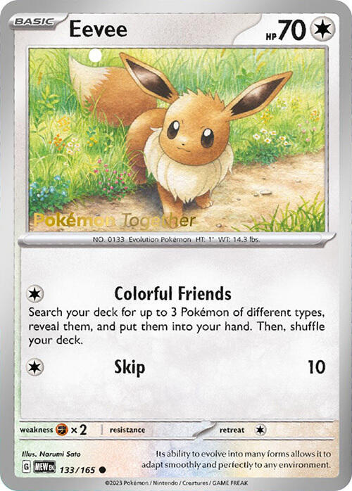 Eevee - 133/165 (Pokemon Together) [Miscellaneous Cards & Products] 133/165