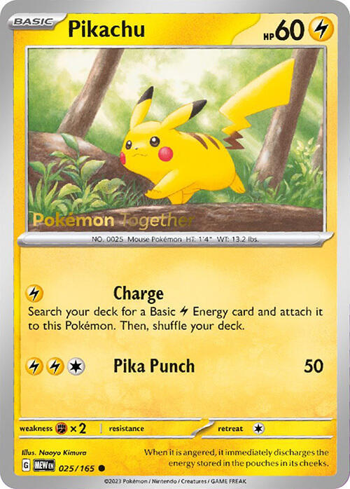 Pikachu - 025/165 (Pokemon Together) [Miscellaneous Cards & Products] 025/165