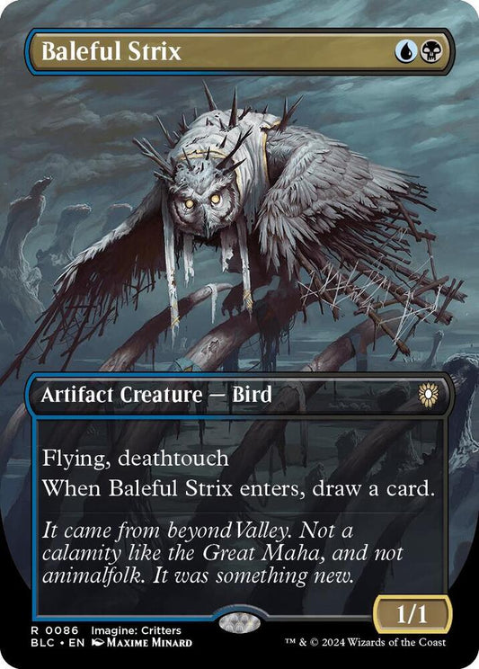 Baleful Strix (Borderless) [Commander: Bloomburrow] 86