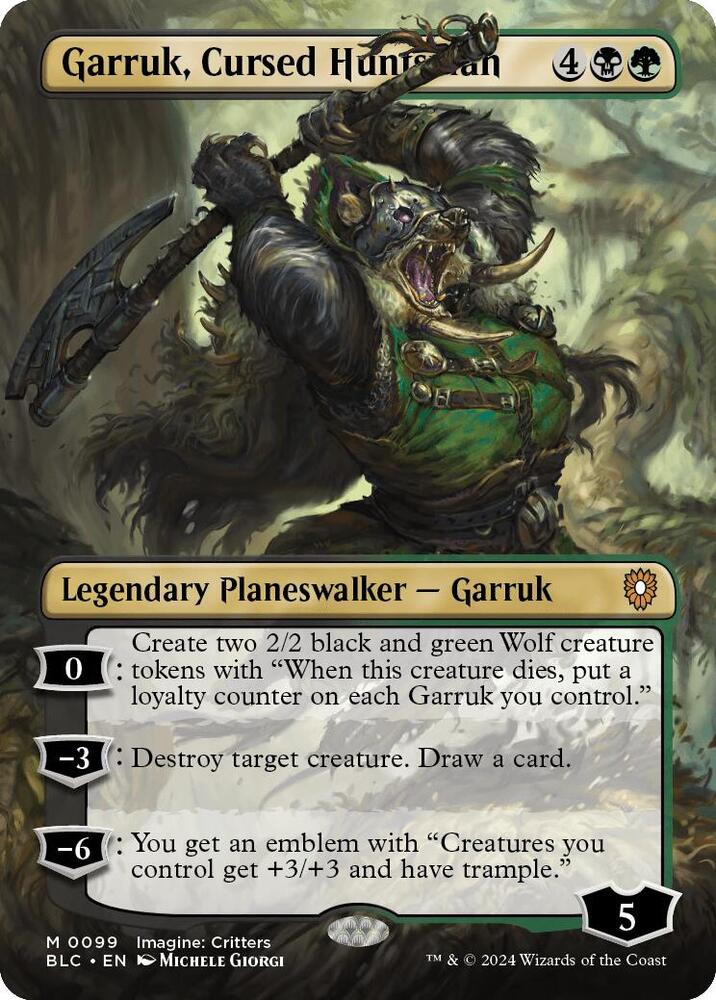 Garruk, Cursed Huntsman (Borderless) [Commander: Bloomburrow] 99