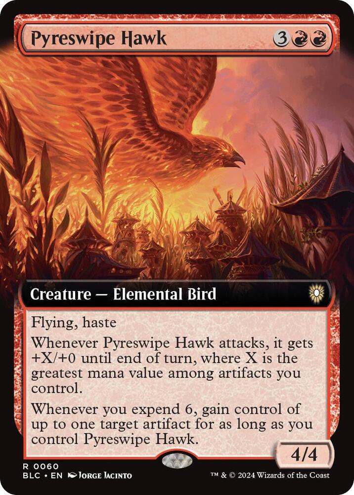 Pyreswipe Hawk (Extended Art) [Commander: Bloomburrow] 60